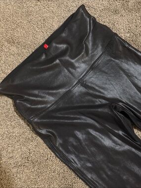 SPANX Black Faux-Leather High-Waist Leggings